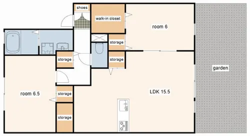 ラフィネ宮前【102号室】の間取り