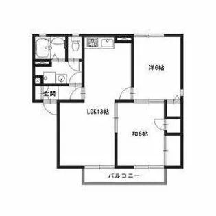 サンパティック御立 B棟【102号室】の間取り