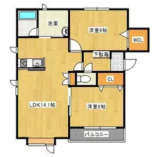 グランドソレーユA【1階】の間取り