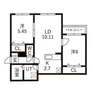 ハピネス八軒【2階】の間取り
