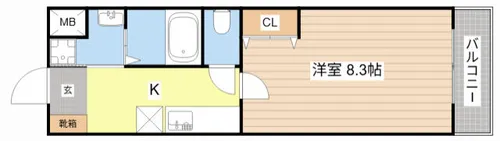 MYK北大路【103号室】の間取り