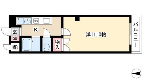 プレジデント・川中【401号室】の間取り