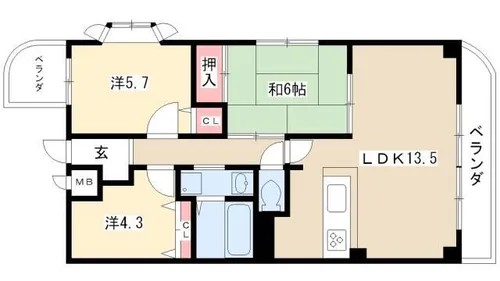 エルグランド【2階】の間取り