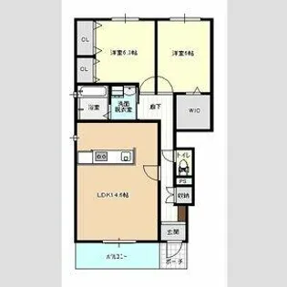 AQUA COURT【1階】の間取り