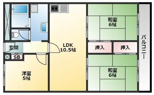 有宏ハイツ【205号室】の間取り