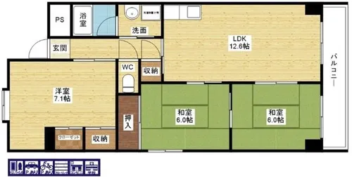 エトワール小松【3階】の間取り