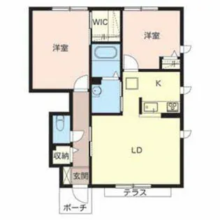 ブランシェ垣内南【A102号室】の間取り
