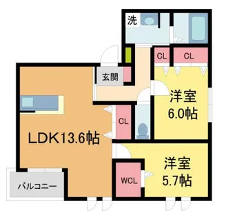 LIZE西宮仁川【3階】の間取り