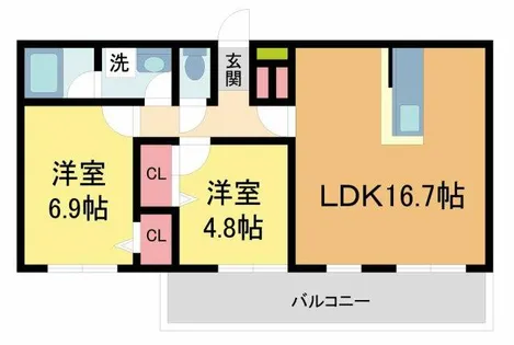 ブライトガーデン【1階】の間取り