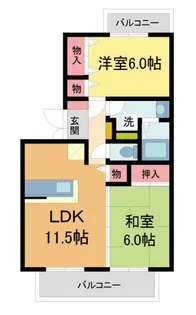 ネオパーチェ【C202号室】の間取り