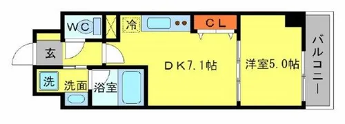 BRAVI南堀江【10階】の間取り