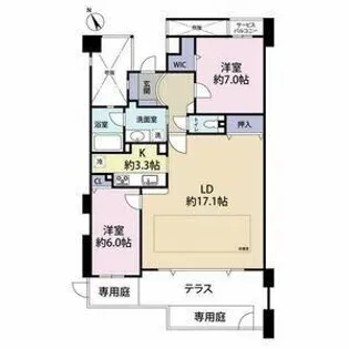 セレッソコート芦屋ヴェルグラード【104号室】の間取り