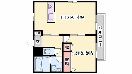 アパートメントハウス京口【1-A号室】の間取り