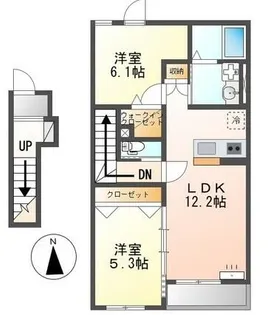 高砂市今市新築アパート【201号室】の間取り