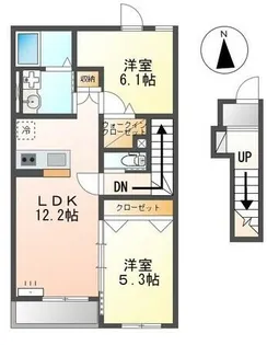 高砂市今市新築アパート【2階】の間取り