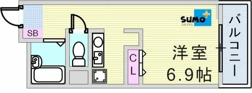 学園カレッジハイツ【3B号室】の間取り