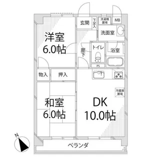 ウイング手柄【102号室】の間取り