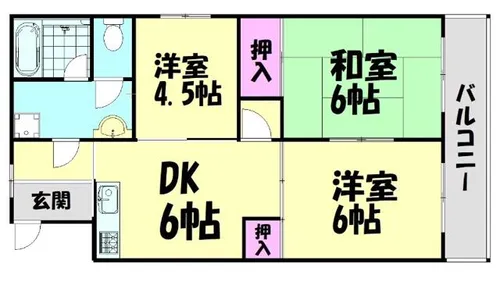 コーポ上町【A101号室】の間取り