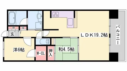 エスリード姫路【304号室】の間取り