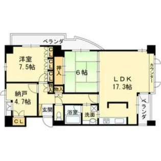 ジョワジールタワー長居公園【5階】の間取り