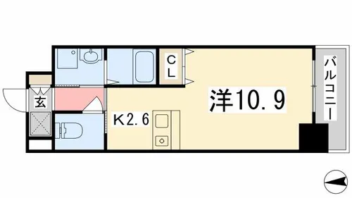 インタービレッジ高岡駅前【406号室】の間取り