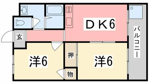 西庄中村コーポ【306号室】の間取り