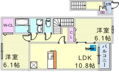 ユニヴェール【2階】の間取り