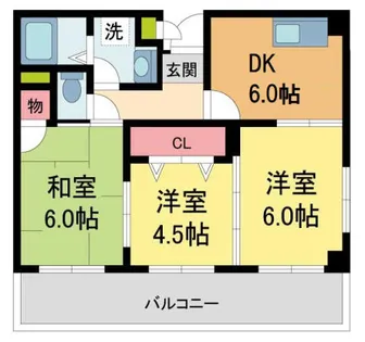 ノ・レーヴ宝塚【5階】の間取り
