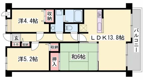 サクラメント今宿【602号室】の間取り
