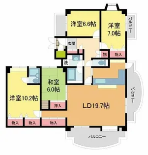 フォーシーズンズ芦屋【301号室】の間取り