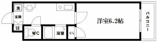 ビビッド北堀江【1階】の間取り