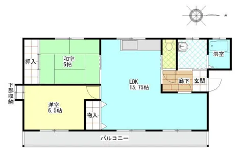 西町ハイツ【201号室】の間取り