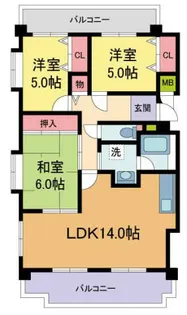 ジュエルコート甲子園口【4階】の間取り