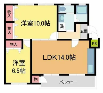 逆瀬川ハイツ3号棟【2階】の間取り