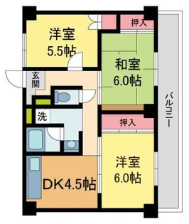 ビレッジハウス山本2号棟【3階】の間取り
