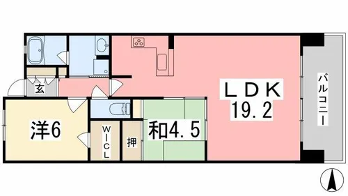 エスリード姫路【304号室】の間取り