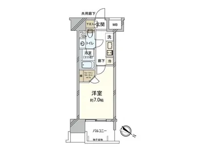 パークリュクス大阪京町堀【7階】の間取り