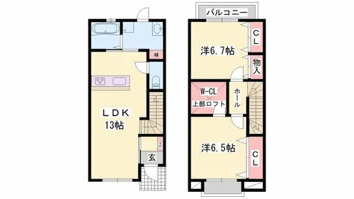 ルッソ スパジオA棟【103号室】の間取り
