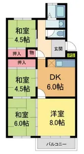 宝塚光明住宅3号棟【404号室】の間取り