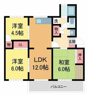 清和台住宅団地【1-504号室】の間取り