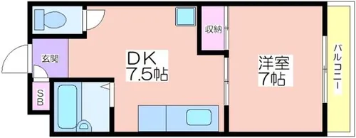 サンシャイン中野Ⅱ【201号室】の間取り