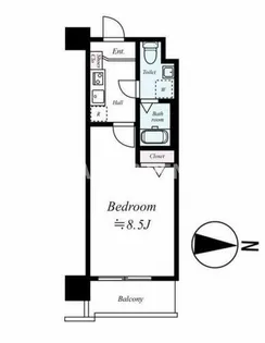 エンクレスト警固【10階】の間取り