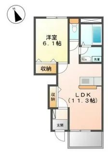 グランドゥールⅡ【102号室】の間取り