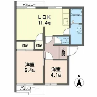 タウニィ今在家B【0201号室】の間取り