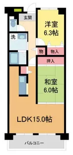 クリスタルコート清荒神【102号室】の間取り