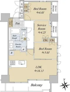 ローレルアイ大須【7階】の間取り