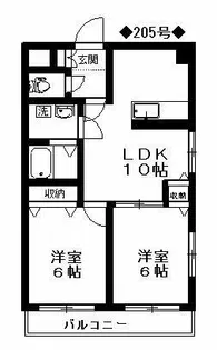 リバティ天神南【2階】の間取り