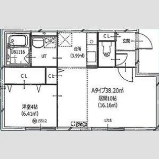 HERO YAMAHANA2【2階】の間取り