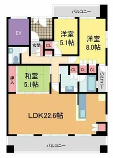 ジオ宝塚ブリアンセーヌ【4階】の間取り