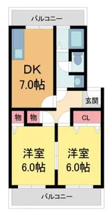 ラムール売布【401号室】の間取り